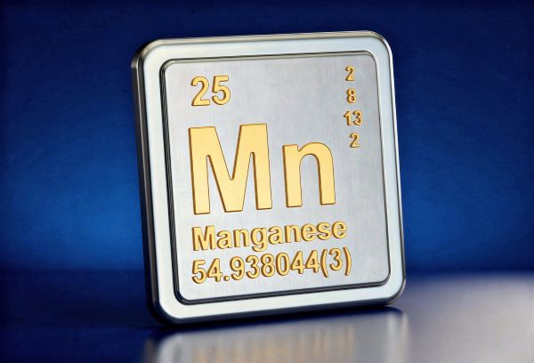 Mangán mint kémiai elem a periódusos rendszerből.